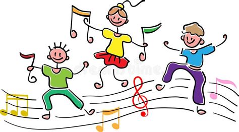 Happy Children With Musical Notes Stock Vector Illustration Of Disco