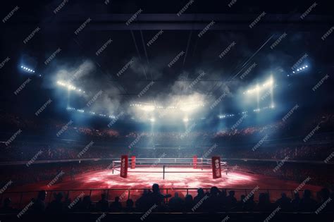 Premium AI Image | boxer arena Isolated empty boxing ring with light