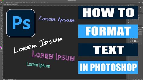 Working With Text In Photoshop Photoshop Tutorials Youtube