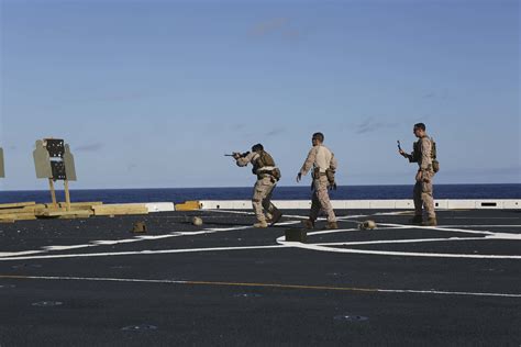 Marines Conduct Marksmanship Training At Sea