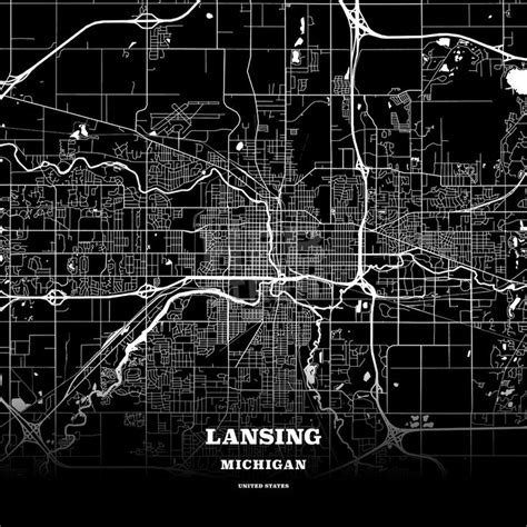 Lansing Michigan Usa Map Lansing Usa Map Map Poster
