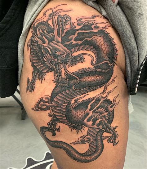 Realistic Japanese Dragon Tattoo