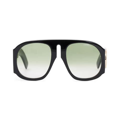 gucci gg0152s black oversized aviator sunglasses w case oliver jewellery