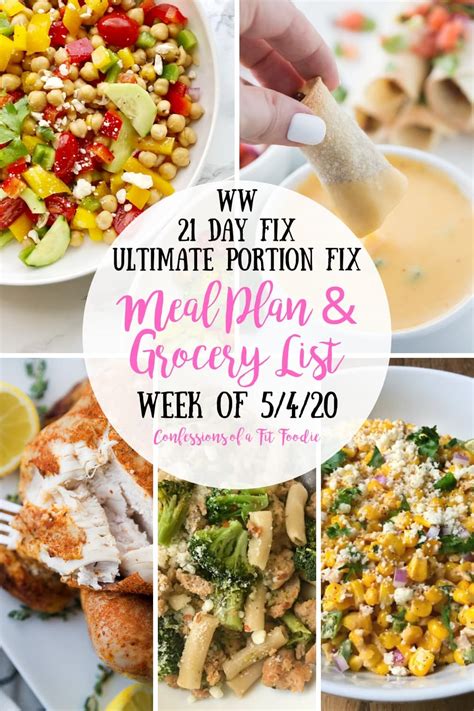 If you feed your body right you don't have to eat a lot of food. Meal Plan & Grocery List {Week of 5/4/20} | 21 Day Fix ...