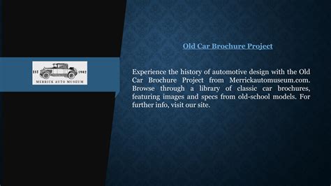 Old Car Brochure Project By Merrickautomuseum