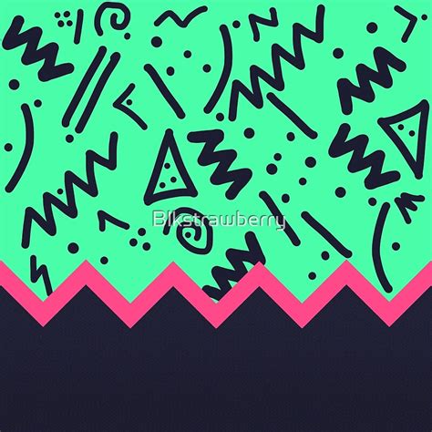 Neon Retro 80s Squiggly Pattern Zigzag By Blkstrawberry Redbubble