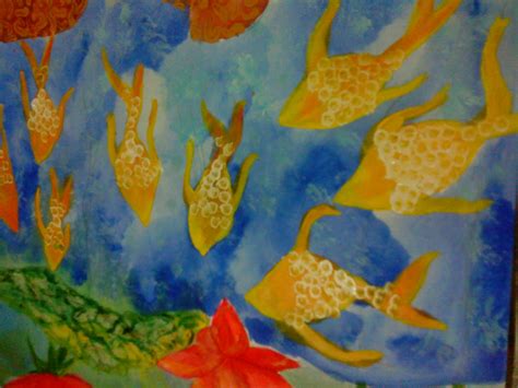 Melalui teknik ini, catan kelihatan bebas, semula jadi dan spontan. berusdankrayonkami: "Dancing" by Ayien
