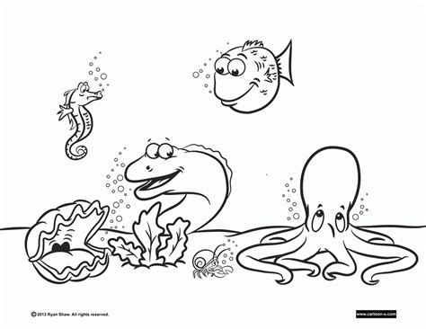 Gambar Remarkable Coloring Page Sea Ocean Animals Underwater Pages Di