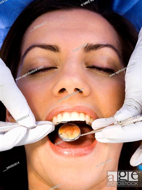 Woman Having Dental Examination Stock Photo Picture And Royalty Free