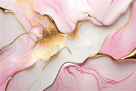 Swirl Of Pink Gold Marble Abstract Background Liquid Marble Design