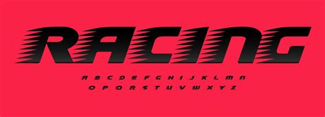 Racing Font Alphabet Letters With Wind Effect Modern Sport Logo