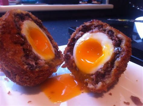 Black Pudding Scotch Egg With Spicy Sauce Chilli Up