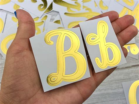 1pcs Gold Cursive Letter Stickers Gold Foil Calligraphy Etsy