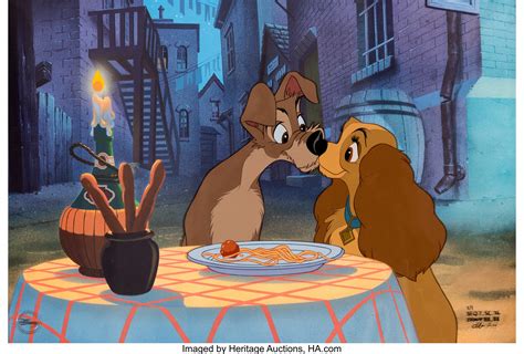 Lady And The Tramp Kiss Drawing