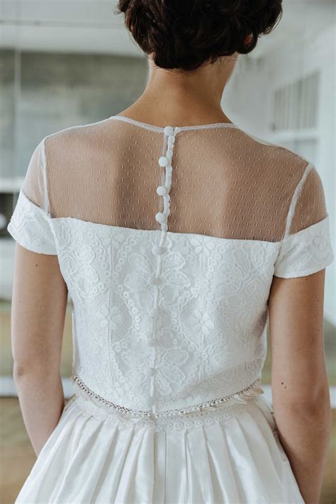 Bridal Top In Lace And Tulle Plumetis Bamba Etsy