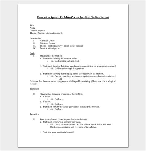 Persuasive Speech Outline Template 15 Examples Samples And Formats