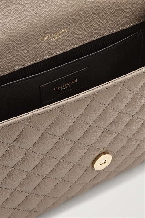 Saint Laurent Envelope Medium Quilted Textured Leather Shoulder Bag
