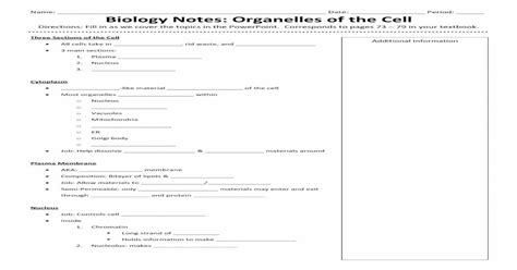 Biology Notes Organelles Of The Cell Notes Organelles Of The Cell