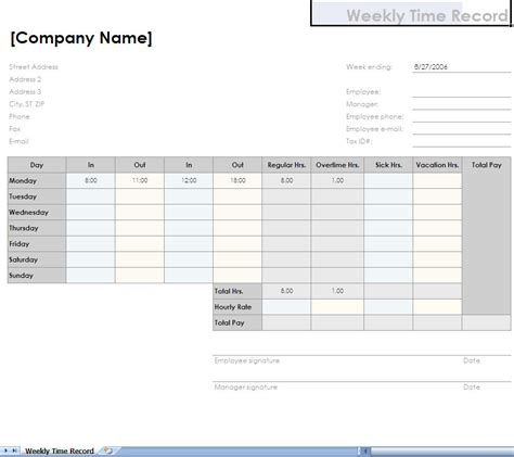 Timesheet Template Archives My Excel Templates