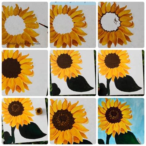 Acrylic Painting Ideas Simple And Easy Sunflower Painting For