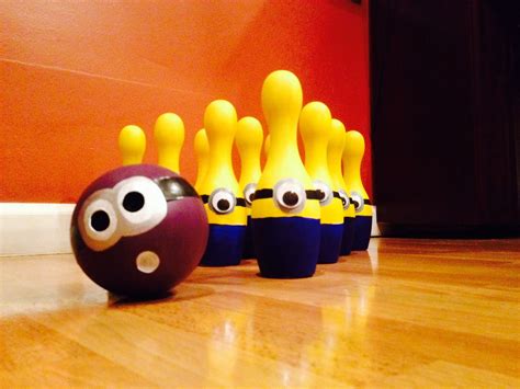 Painted Minions On The Bowling Ball And Pins This Despicable Me