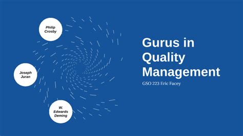 Gurus In Quality Management By Eric Facey