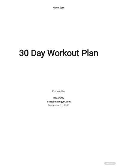 30 Day Fitness Plan 11 Examples Format How To Get Pdf