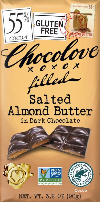 Salted Almond Butter In Dark Chocolate Chocolove Premium Chocolate