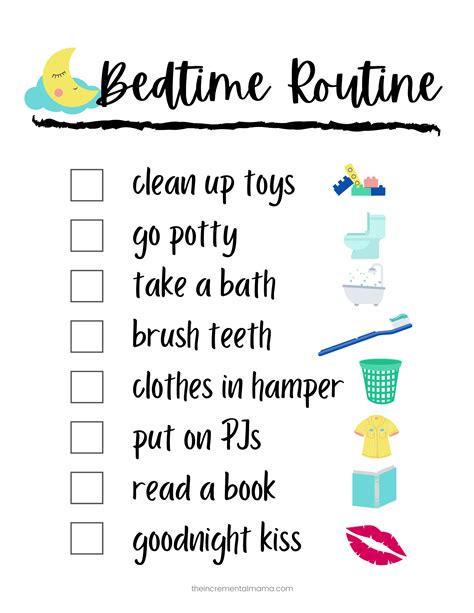 Free Printable Bedtime Routine Chart For A Smooth And Tear Free Evening