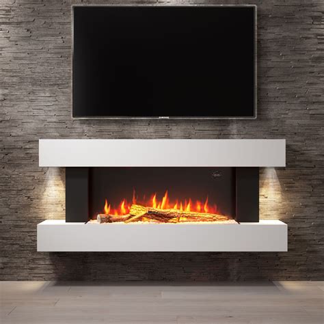 White Wall Mounted Electric Fireplace Suite Wall Mount Electric