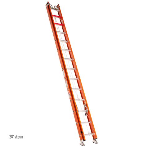 32 Fiberglass Light Weight Fiberlite Extension Ladder With Cable Hook