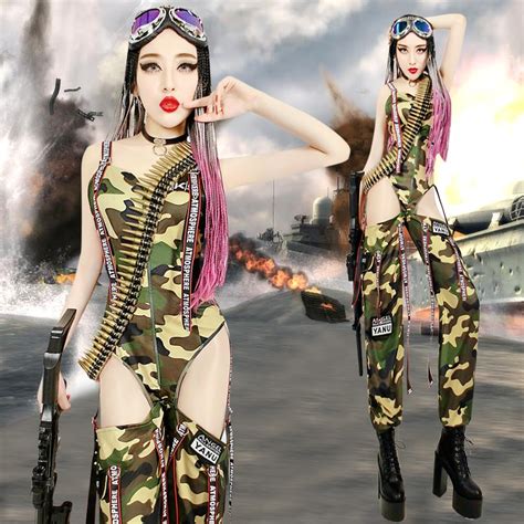 Women Sexy Suit Camouflage Tights Cosplay Costumes Police Women Army