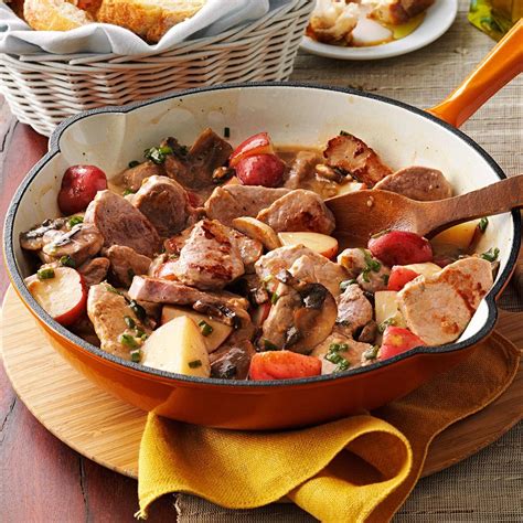 Searing the meat forms a lovely crust sealing in the natural juices. Pork & Potato Supper | Recipe | Supper recipes, Pork recipes, Food recipes