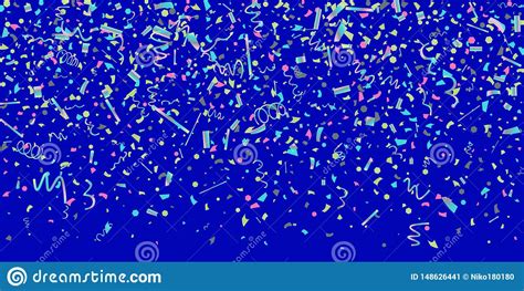 Confeti Coloreado Colorido En Un Fondo Azul Ilustración Del Vector