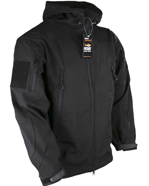 Patriot Tactical Soft Shell Jacket Black Kombatuk Ltd