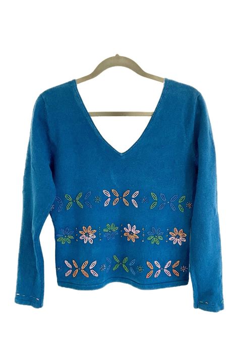Vintage Cotton Y2k Beaded Sweater Size S Womens Jumper Vintage Etsy