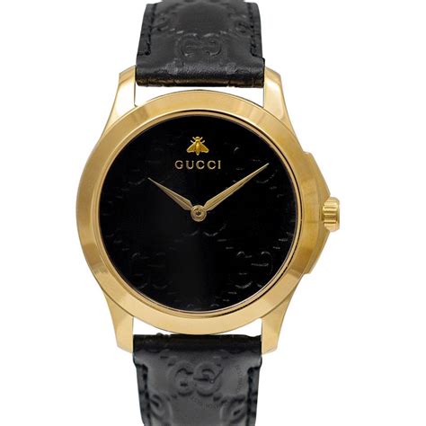 Gucci G Timeless Black Dial Black Leather Strap Womens 46 Off