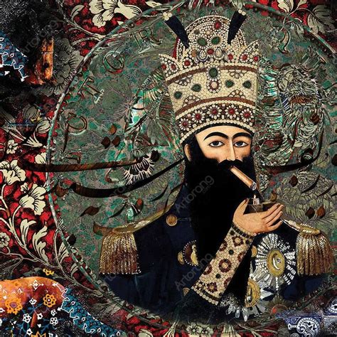 Persian Wall Art Of Fath Ali Shah Qajar And Saadi Shirazi Poem Etsy Canada Ancient Persian