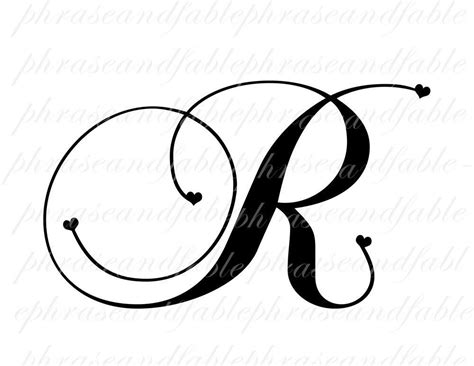 Letter R Hearts 288 Digital Download Alphabet Initial Name Glyph