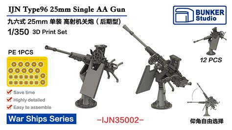 Nnt Modell 1350 Ijn Type96 25mm Single Aa Gun Late With Shield