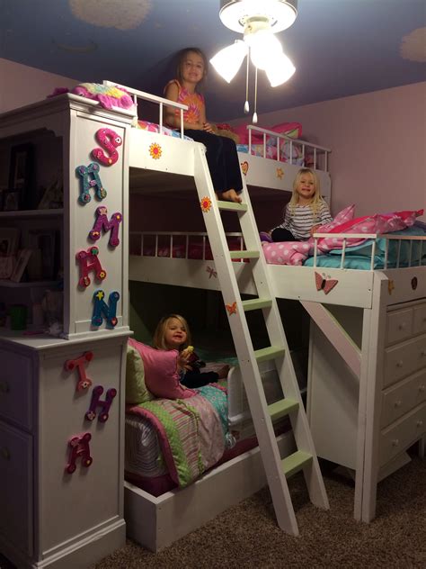 Diy Triple Bunk Bed Girls Room Kid Beds Bunk Beds Diy Bunk Bed