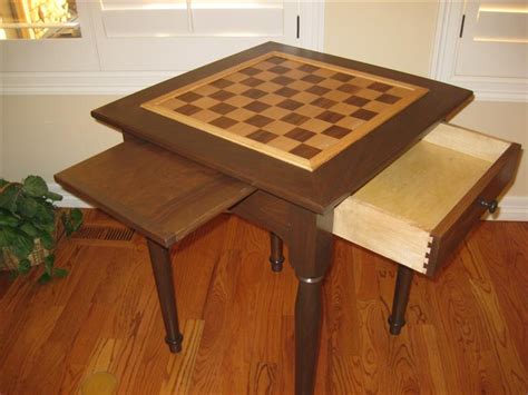 Checkers tables chess tables diy do it yourself free projects free woodworking plans furniture games Chess table - FineWoodworking