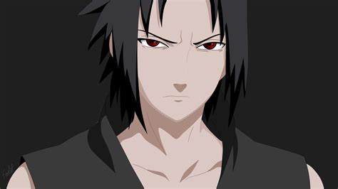 The anime character sasuke uchiha is a teen with to neck length black hair and red eyes. Sasuke Uchiha | Naruto's Realm