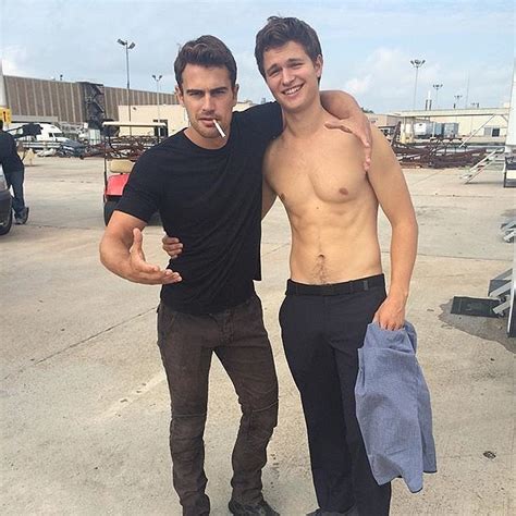 Shirtless Ansel Elgort With Theo James Instagram Picture Popsugar