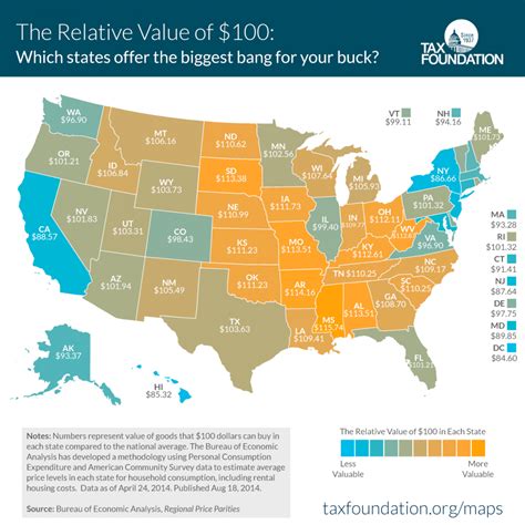 Map How Much 100 Is Really Worth In Every State Best Places To Live