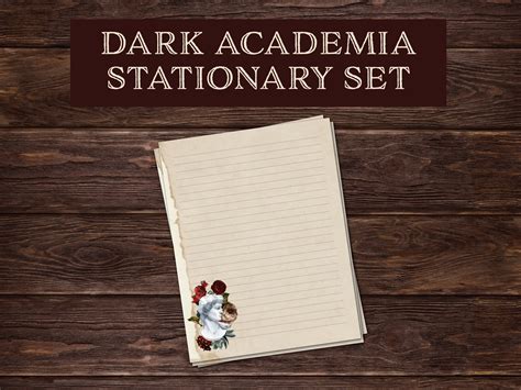 Dark Academia Printable Letter Writing Set A4 Vintage Etsy