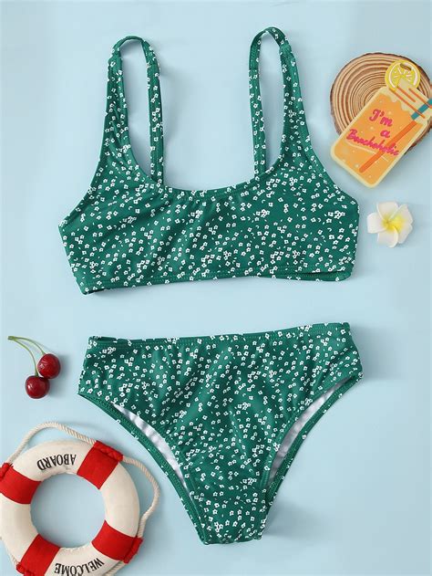 Girls Ditsy Floral Bikini Swimsuit Shein Usa Cute Bathing Suits Bathing Suits For Teens