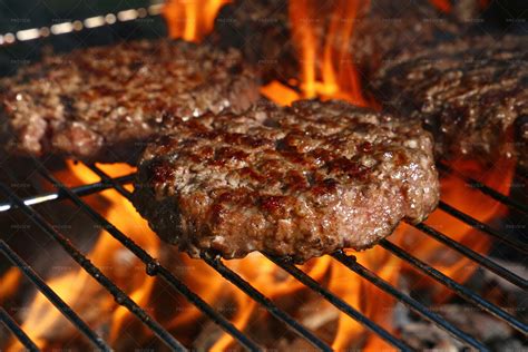 Flame Grilled Hamburgers Stock Photos Motion Array