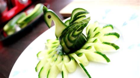 Josephines Recipes How To Make Cucumber Bird Fruit Carving Garnish