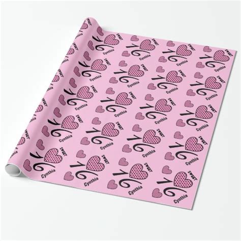 Sweet Sixteen Birthday 16 Dots Custom Name V06 Wrapping Paper